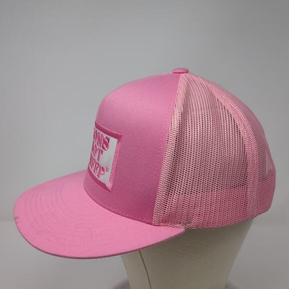 Lions Not Sheep Snapback Mesh Back Trucker Hat Pink One Size Yupoong - Picture 3 of 9